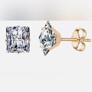 Gold and Silver Stud Earrings 8mm